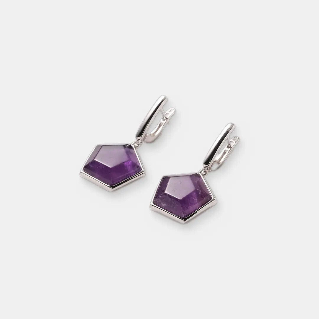 Серебряные серьги с аметистами